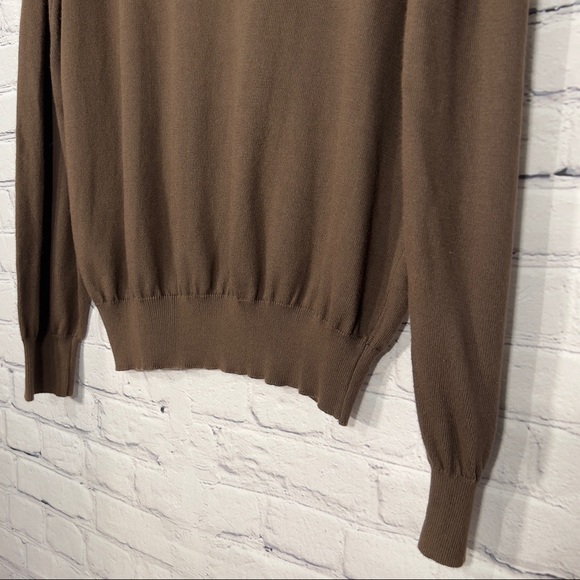 Vintage Pronto Uomo Brown Mock Crew Neck Italian Soft Cotton Blend Sweater M 50 - Picture 6 of 9